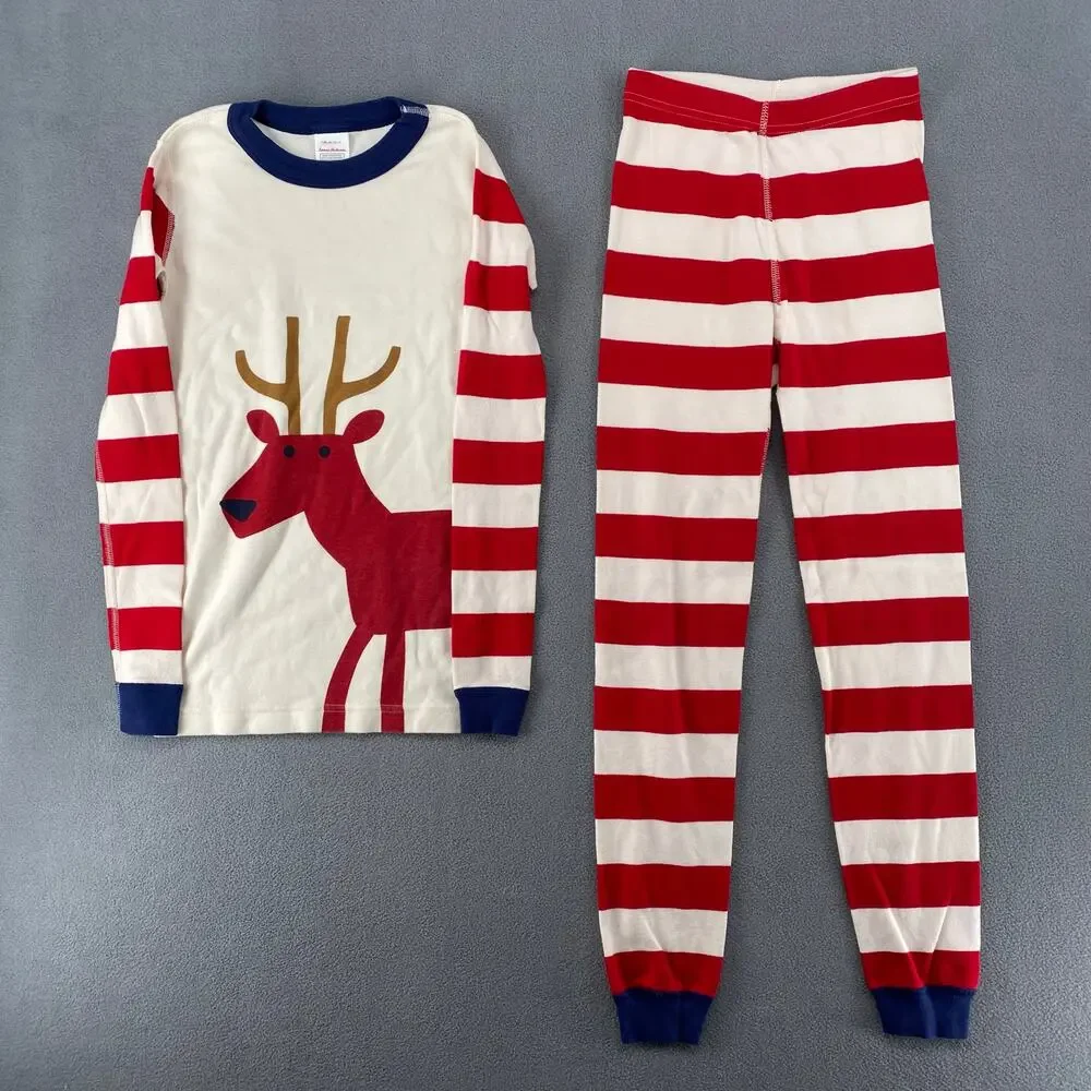 Hanna Andersson Christmas Holiday Pajama Sets Mismatched Lot‎ of 3 Kids Size 10